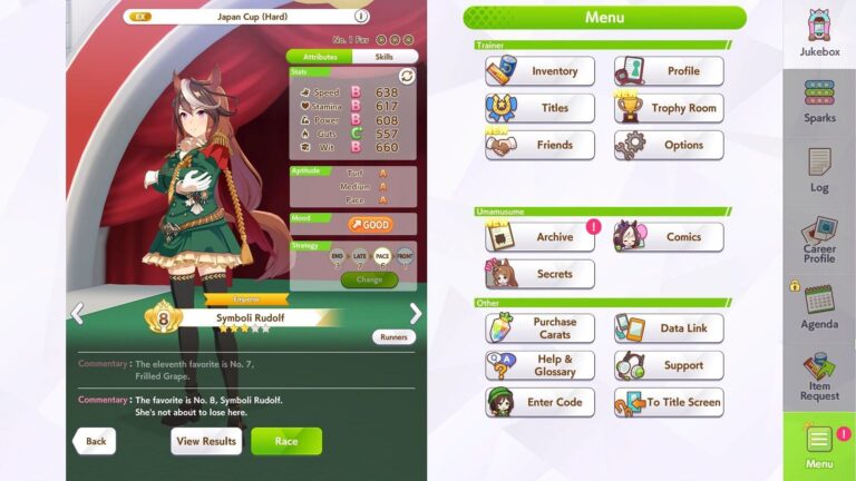 Як пройти гонку Символи Рудольф Легенда в Umamusume: Pretty Derby