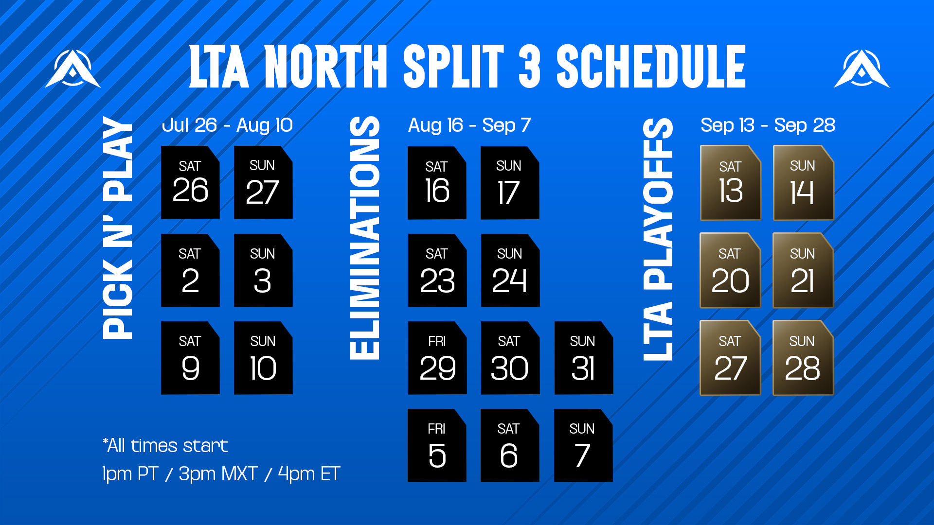 LTA North Split 3 2025 Schedule