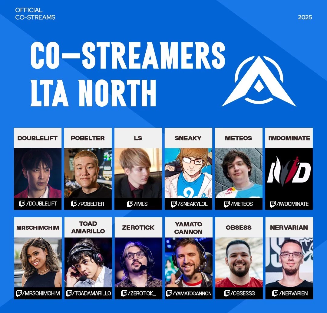 LTA North Split 3 co-streamers 2025