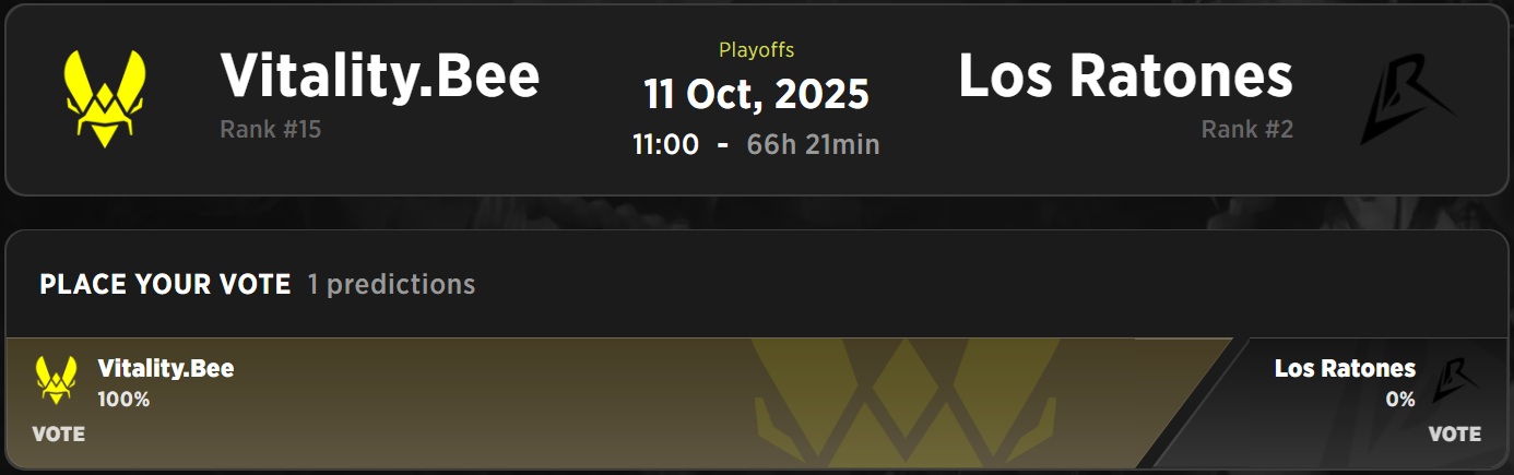 Vitality.Bee проти Los Ratones у 2025 EMEA Masters Summer Playoffs
