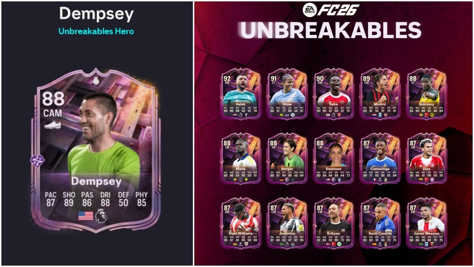 EA FC 26: Завдання та бюджетні рішення для героя Clint Dempsey Unbreakables SBC