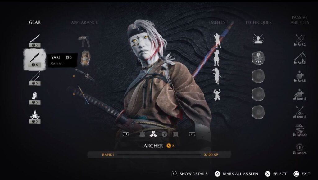 Вивчення всіх класів та здібностей у Ghost of Yotei Legends